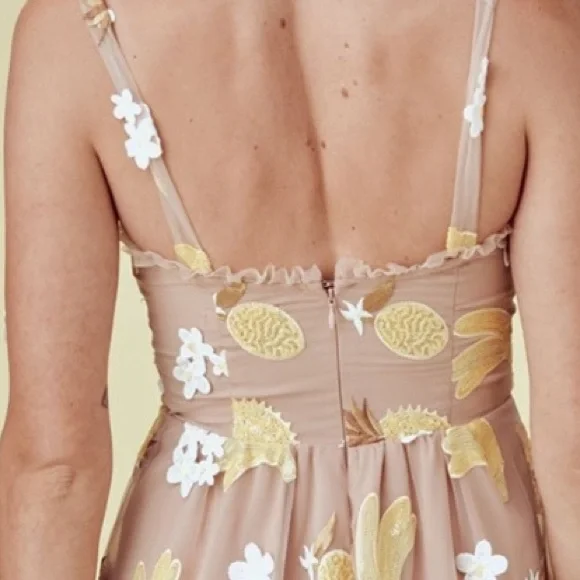 For love & lemons pineapple fruit punch sequin mini dress size xs - Picture 5 of 6